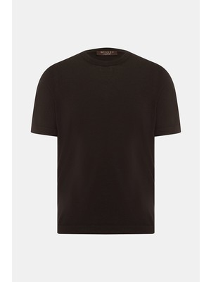 Vakko By Gran Sasso Crew Neck Short Sleeve Wool Cashmere Fine Knitwear