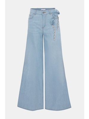 Area Light Blue Wide-Leg Trousers