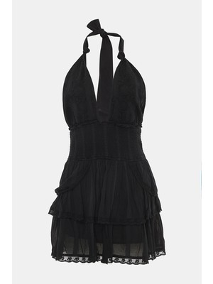 Love Shack Fancy Black Mini Dress