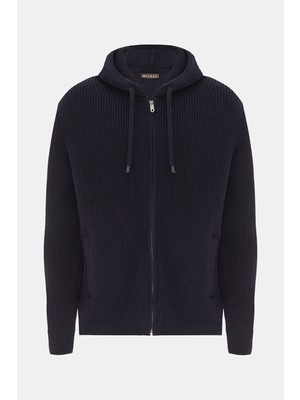 Vakko Dark Navy Knit Sweater
