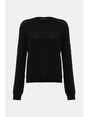 Fabiana Filippi Fabıana Fılıppı Black Crew Neck Knit Sweater