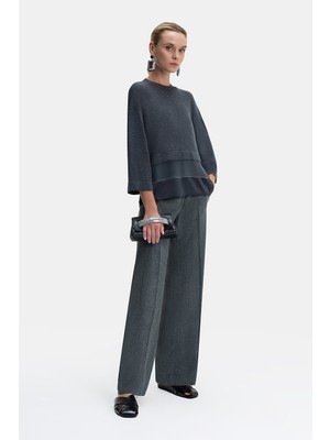 Vakko By Peserıco Anthracite Velvet Trousers