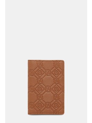 Vakko Tan Monogram Leather Wallet