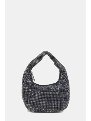 Vakko Navy Stone Embellished Bag