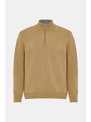 Vakko Zip Mock Neck Knit Sweater