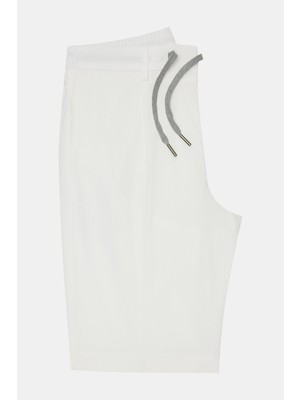 Vakko By Berwıch White Single-Pleat Bermuda Shorts