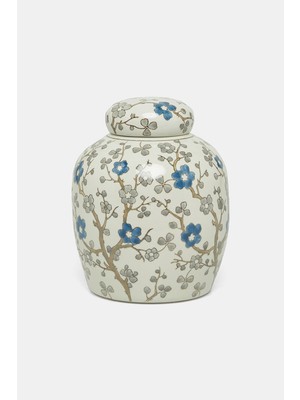 Vakko Floral Patterned Ceramic Vase - Small