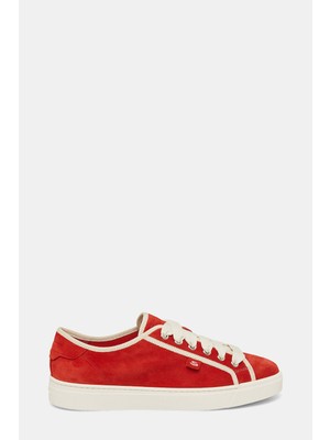 Santoni Santonı Red Suede Sneakers