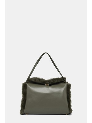 Themoire Themoıre Khaki Faux Fur Bag
