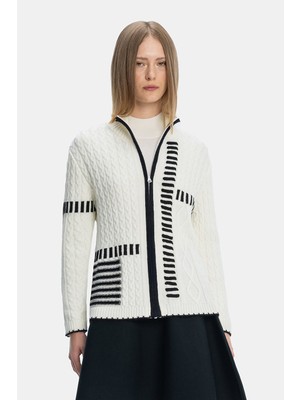 Vakko White Knit Sweater