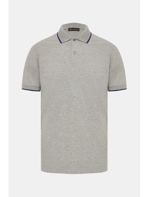 Vakko Buttoned Polo Collar Short Sleeve T-Shirt