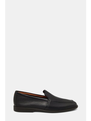 Santoni Santonı Black Leather Loafers