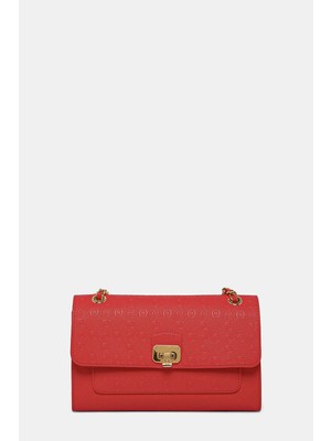 Vakko Red Monogram Bag