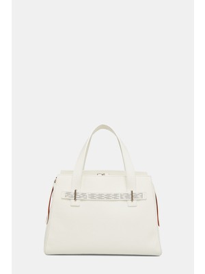 Vakko White Leather Bag