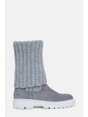 Vakko Grey Suede Boots
