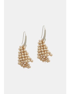 Vakko By Peserıco Beige Beaded Earrings