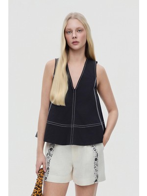 Ganni Gannı Black Sleeveless Blouse