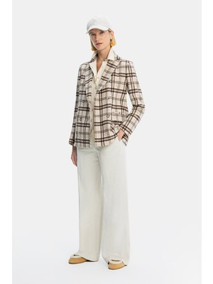 Vakko Ecru Velvet Trousers