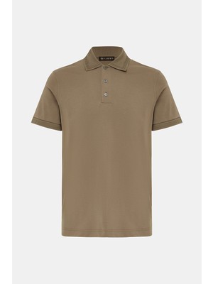 Vakko Buttoned Polo Collar Short Sleeve T-Shirt