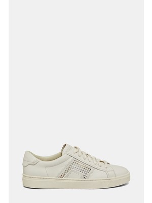 Santoni Santonı White Leather Sneakers