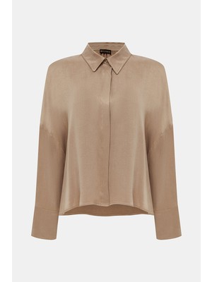 Vakko Beige Long Sleeve Shirt
