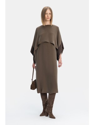 Vakko Khaki Dress