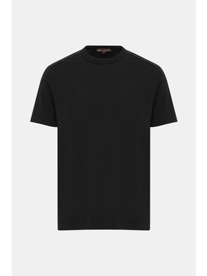 Vakko Black Crew Neck Short Sleeve T-Shirt