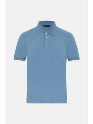 Vakko Buttoned Polo Collar Short Sleeve T-Shirt