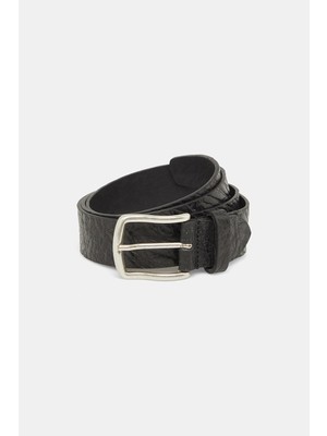 Vakko Black Leather Belt