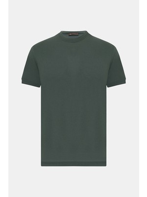 Vakko Green Crew Neck Short Sleeve T-Shirt