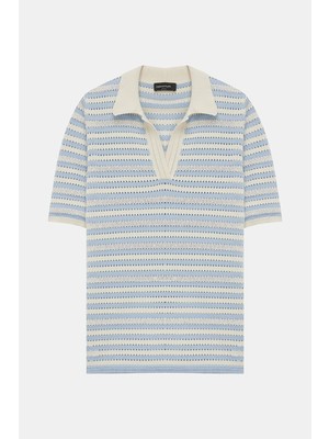 Fabiana Filippi Fabıana Fılıppı Blue-White Knit Sweater