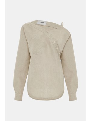 Coperni Copernı Light Beige Asymmetric Blouse