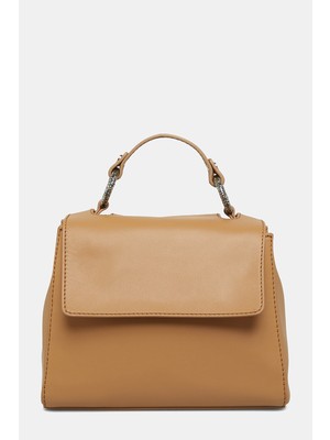 Vakko Camel Leather Bag