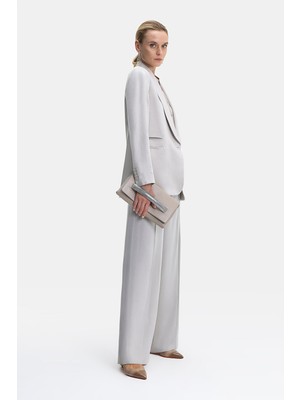 Vakko By Peserıco Grey Wide-Leg Trousers