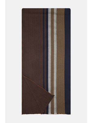 Vakko Patterned Wool Scarf