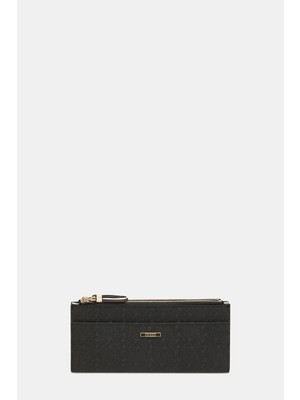 Vakko Black Monogram Wallet