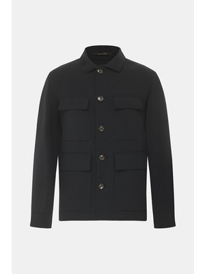 Vakko By Montecore Navy Buttoned Jacket