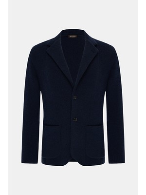 Vakko Patch Pocket Cashmere Knit Jacket