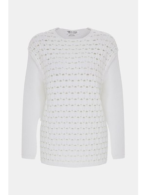 Comme Des Garçons Comme Des Garcons White Knit Sweater