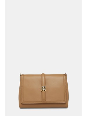 Vakko Camel Leather Bag
