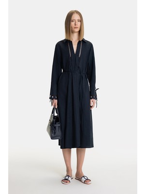 Vakko Navy Dress