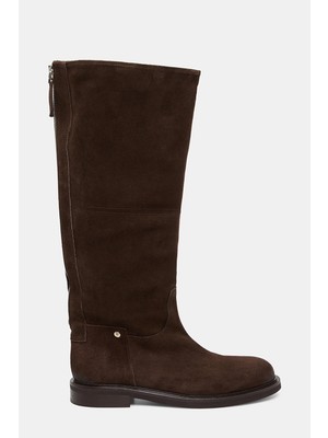 Vakko Brown Suede High Boots