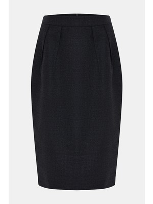 Vakko Anthracite Midi Skirt