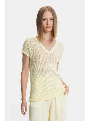 Fabiana Filippi Fabıana Fılıppı Yellow Short Sleeve Knitwear