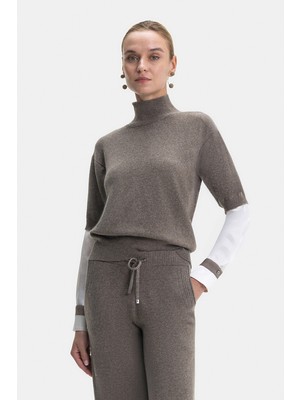 Vakko Mink Cashmere Knit Sweater