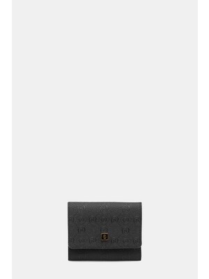 Vakko Black Monogram Wallet