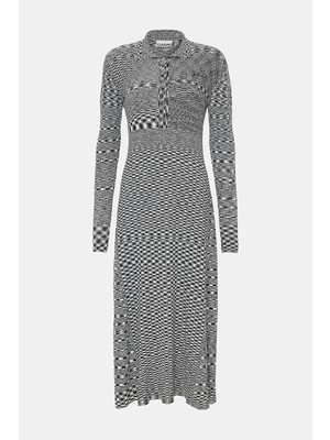 Ganni Gannı Black Patterned Dress