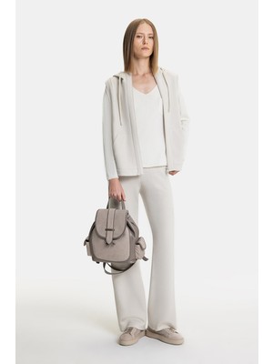 Vakko Ecru Casual Trousers