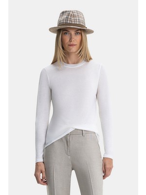Vakko Ecru Long Sleeve T-Shirt