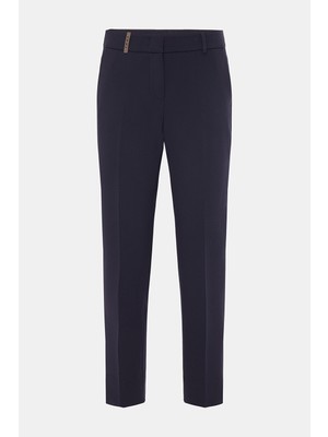 Vakko By Peserıco Navy Slim-Leg Trousers
